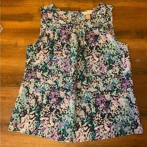 Christopher & banks top Medium Abstract Floral Sleeveless Layering Spring
